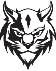 Fototapeta premium Iconic Lynx in Monochrome Vector Symbol Wild Beauty in Black Lynx Logo