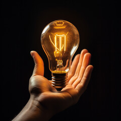 hand holding light bulb