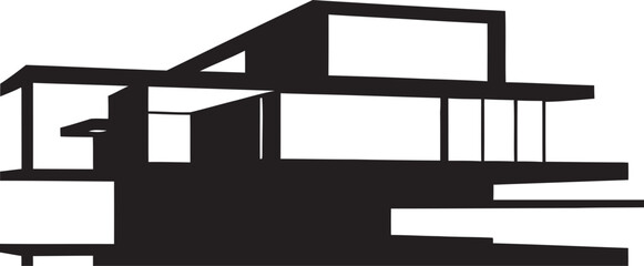 Elegant Residential Realty Monochrome Villa Iconic Urban Majesty Real Estate Emblem