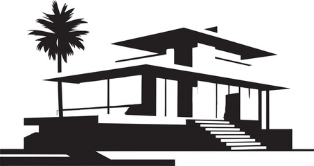 Residential Excellence Iconic Villa Emblem Iconic Urban Living Real Estate Symbol