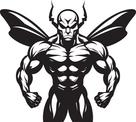 Majestic Majesty in Simplicity Monochrome Logo Serenity in Black and White Hornet Symbol