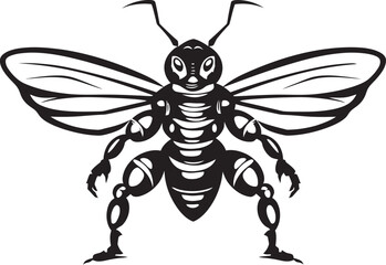 Wildlifes Mighty Warrior Black Emblem Serenity Sentinel Monochrome Insect Icon