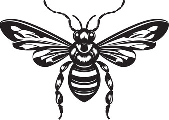Elegance of the Hive Black Hornet Silhouette Noble Insect Emblem Monochromatic Symbol