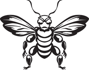 Wildlifes Fierce Warrior Hornet Symbol Emblematic Insect Majesty Muscular Logo Design