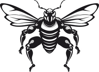 Emblematic Hive Guardian Hornet Icon Warriors Serenity in Monochrome Logo Emblem