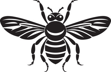 Elegant Insect Majesty Monochrome Emblem Powerful Hornet Silhouette Iconic Design