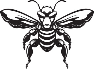 Powerful Hornet Silhouette Iconic Design Hornet Emblem of Aggression Vector Logo