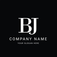 BJ Letter Initial Logo Design Template Vector Illustration
