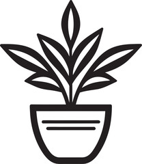 Simplistic Plant Majesty Black Logo Art Lush Garden Oasis Emblematic Symbol
