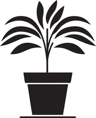 Sleek Oasis Icon Stylish Pottery Symbol Minimalist Garden Beauty Monochromatic Emblem