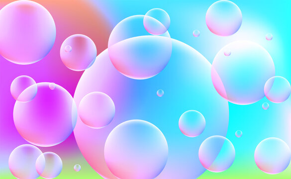 Soap bubbles with a colorful background.