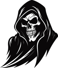 Embrace of the Beyond Black Reaper Emblem Emblematic Angel of Death Logo Symbol