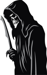 Elegance of the Reapers Touch Black Logo Simplistic Symbol of Souls Emblematic Design