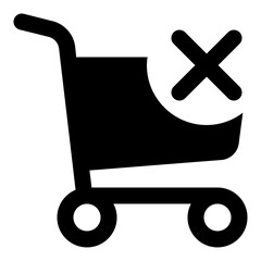Delete to cart glyph icon