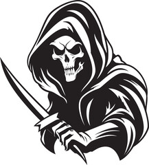 Eternal Guardian of the Beyond Monochrome Design Iconic Harbinger of Darkness Vector Emblem