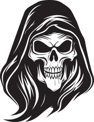 Soul Collector Emblem Monochromatic Design Icon of Eternity Black Reaper Symbol