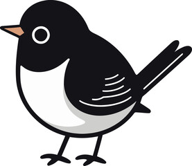 Emblem of the Forest Minimalist Bird Symbol Serenity in Monochrome Robin Design Icon
