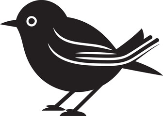 Elegant Robin Profile Modern Emblem Design Simplistic Melody in Black Monochrome Logo