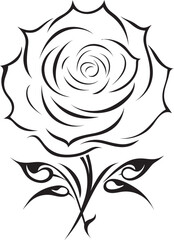 Noble Guardian of Love Monochrome Emblem Floral Majesty in Simplicity Vector Rose