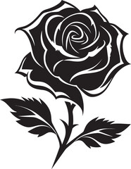 Simplistic Petal Silhouette Emblematic Icon Natures Serenade Majesty Rose Logo Emblem