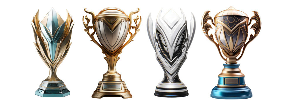 3d render elegant trophy set