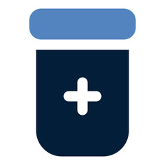 Fototapeta premium Pill bottle duo tone icon