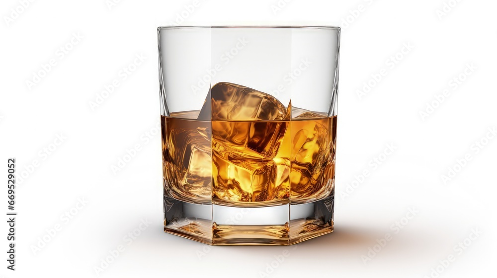 Aufkleber empty and clean whiskey glass isolated on white background with clipping path