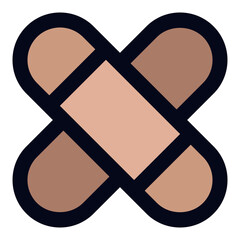 Band-aid filled line icon