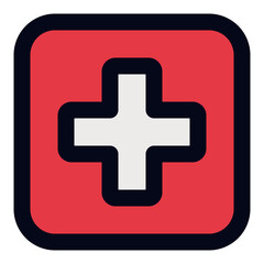 Obraz premium Hospital sign filled line icon