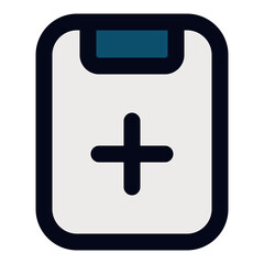 Fototapeta premium Medical clipboard filled line icon