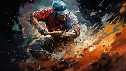Fototapeta premium Epic Baseball Player Wallpaper - Fictional Person, Generative AI