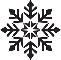 Icon of Winters Majesty Vector Snow Emblem Frost in Monochrome Iconic Snowflake Art