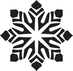 Frosty Majesty in Monochrome Emblematic Design Iconic Beauty in Snow Monochromatic Emblem