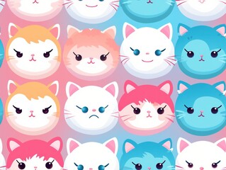 Fototapeta premium cute cat seamless pattern