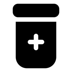 Fototapeta premium Pill bottle glyph icon