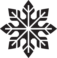 Emblematic Serenade in Frost Monochrome Emblem Timeless Crystal Majesty Vector Snowflake Icon