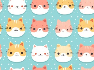 cute cat seamless pattern