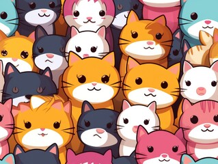 cute cat seamless pattern