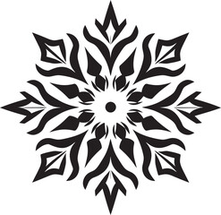 Ice Crystal Majesty in Simplicity Vector Snowflake Iconic Crystal Beauty Monochromatic Design