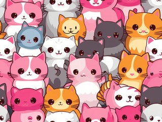 cute cat seamless pattern