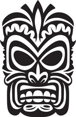 Tribal Masks Serenity Logo Symbol in Black Emblematic Cultural Excellence Vector Totem Icon