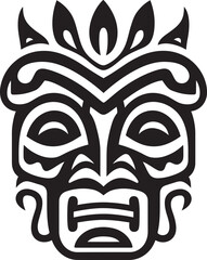 Timeless Totem in Monochrome Iconic Logo Simplistic Tribute to the Ancients Tribal Tiki Symbol