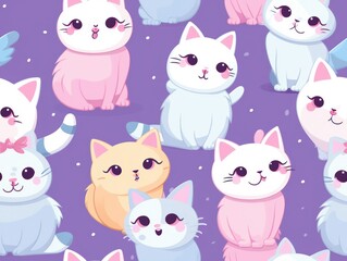 cute cat seamless pattern