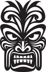 Natures Tribute Tiki Logo in Black Majestic Emblem of Indigenous Culture Stylish Icon