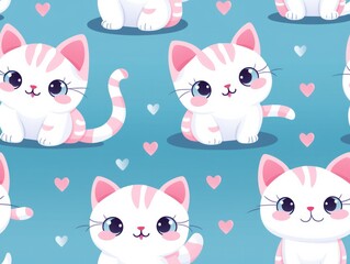 cute cat seamless pattern