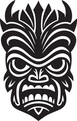 Emblematic Serenade in Black and White Tribal Design Totem Majesty Excellence Vector Tiki Icon