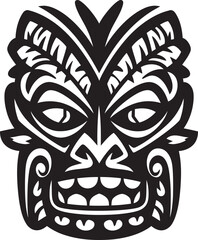 Simplistic Essence of the Ancients Emblematic Design Emblematic Serenade to Indigenous Culture Monochrome Tiki