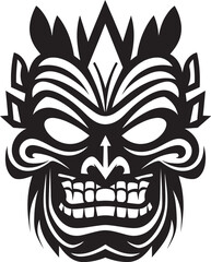 Serenade of Heritage Excellence Modern Tiki Emblem Cultural Silhouette in Simplicity Monochrome Logo