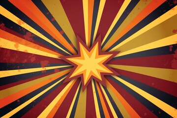 Retro abstract background with starburst design. Generative AI