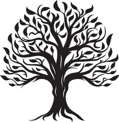 Obraz premium Emblem of Earths Beauty Minimalist Design Noble Guardian of Forests Monochrome Emblem